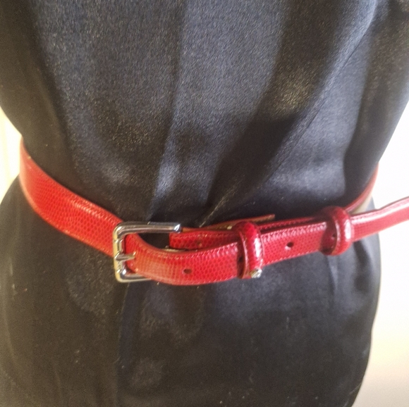 Ralph Lauren Red Leather Belt Size 32" 35" Med - Picture 2 of 5